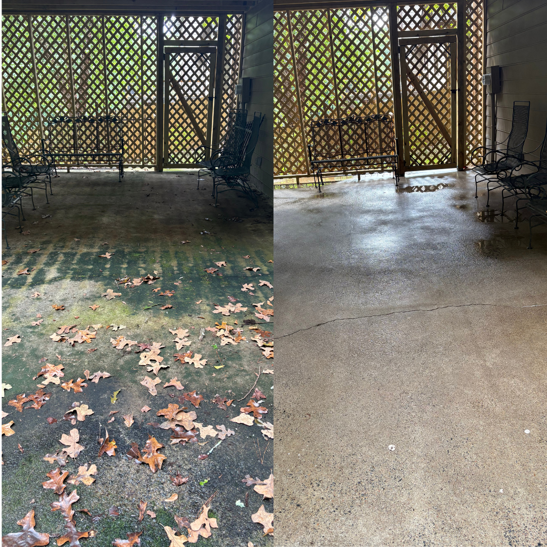 Driveway pressure washing